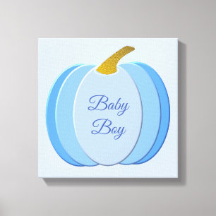 Niedlich Blue Baby Boy Pumpkin Custom Leinwanddruck