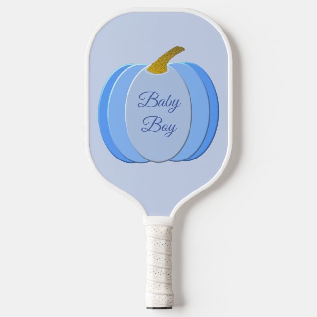 Niedlich Blue Baby Boy Pumpkin Custom Pickleball Schläger (Vorderseite)