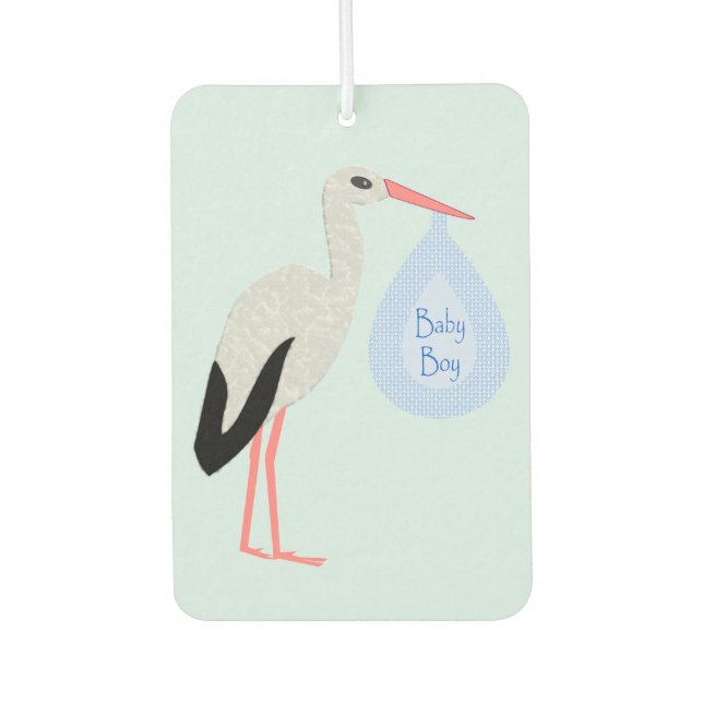 Niedlich Blue Baby Boy Stork Autolufterfrischer (Vorderseite)