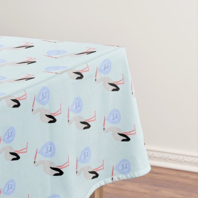 Niedlich Blue Baby Boy Stork Baby Dusche Tischdecke (Beispiel)