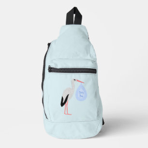 Niedlich Blue Baby Boy Stork Crossbody Bag