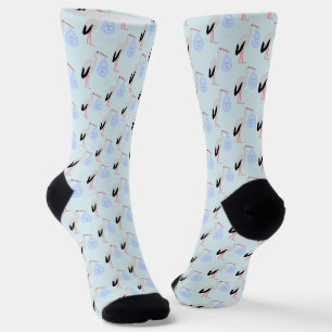Niedlich Blue Baby Boy Stork Gemustert Socken