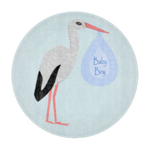 Niedlich Blue Baby Boy Stork Schneidebrett