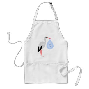 Niedlich Blue Baby Boy Stork Schürze