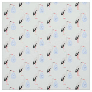 Niedlich Blue Baby Boy Stork Stoff