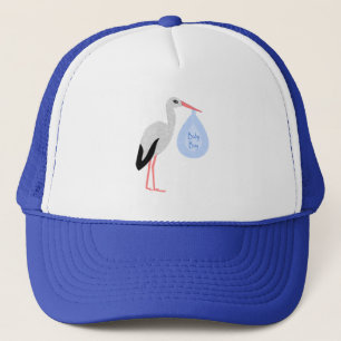 Niedlich Blue Baby Boy Stork Truckerkappe