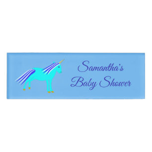 Niedlich Blue Baby Boy Unicorn Custom Baby Shownam Namenschild