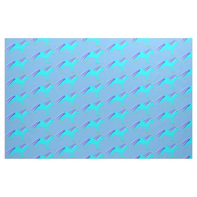 Niedlich Blue Baby Boy Unicorn Gemustert Stoff (Fat Quarter (45,7 x 55,9 cm))