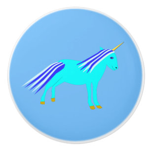 Niedlich Blue Baby Boy Unicorn Kinderzimmer Keramikknauf