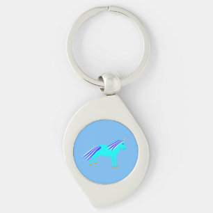 Niedlich Blue Baby Boy Unicorn Schlüsselanhänger