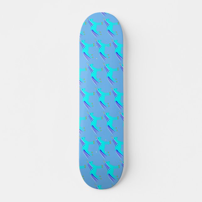 Niedlich Blue Baby Boy Unicorn Skateboard (Vorne)