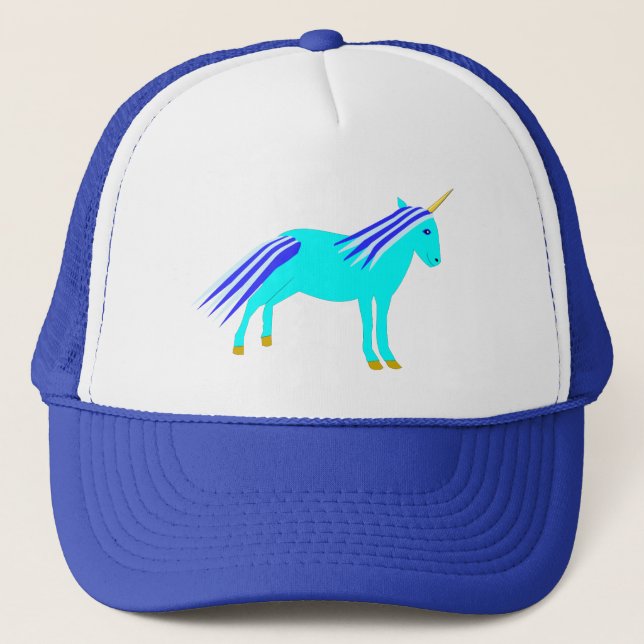 Niedlich Blue Baby Boy Unicorn Truckerkappe (Vorderseite)