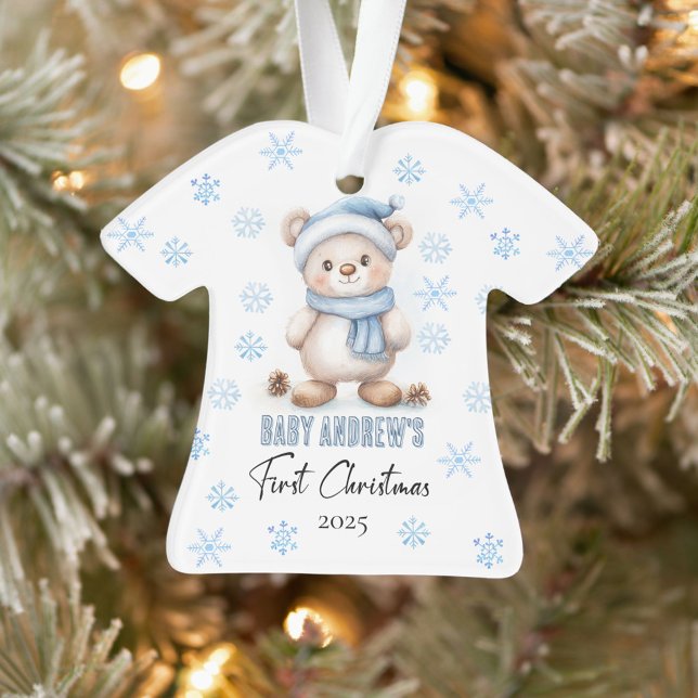 Niedlich Blue Baby Boy's 1. Weihnachtsbär Ornament (Von Creator hochgeladen)