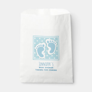 Niedlich Blue Baby Boy's Feet Illustration Baby Sh Geschenktütchen
