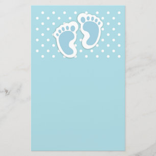 Niedlich Blue Baby Boy's Feet Illustration Briefpapier