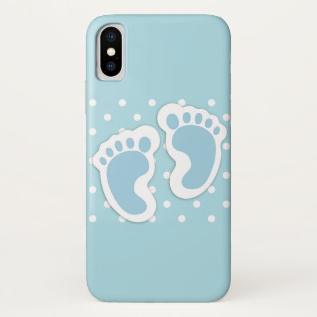 Niedlich Blue Baby Boy's Feet Illustration Case-Mate iPhone Hülle (Rückseite)