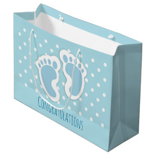Niedlich Blue Baby Boy's Feet Illustration Große Geschenktüte