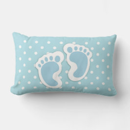 Niedlich Blue Baby Boy's Feet Illustration Lendenkissen