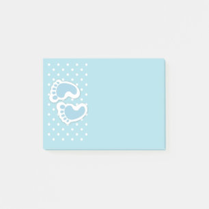 Niedlich Blue Baby Boy's Feet Illustration Post-it Klebezettel