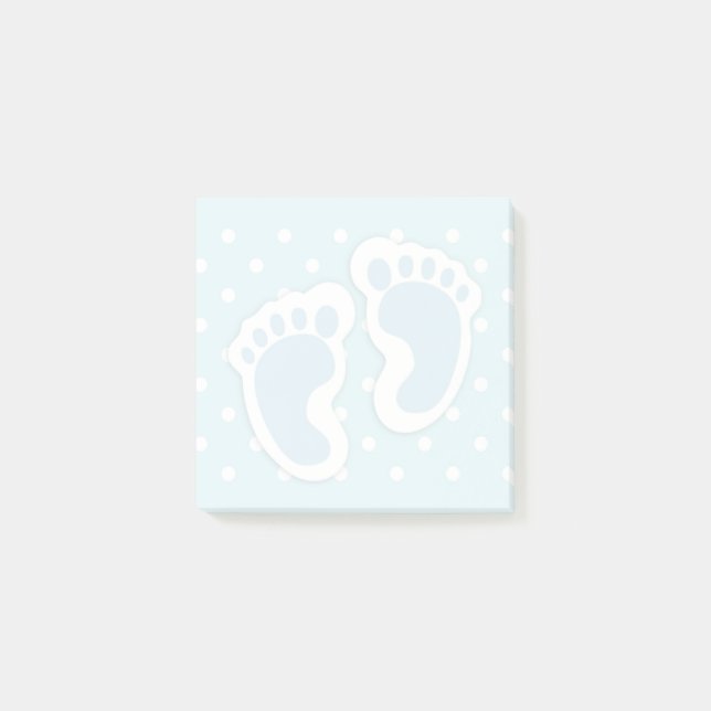 Niedlich Blue Baby Boy's Feet Illustration Post-it Klebezettel (Vorderseite)