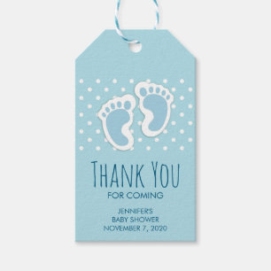 Niedlich Blue Baby Boy's Feet Illustration Vielen Geschenkanhänger
