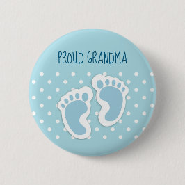 Niedlich Blue Baby Boy's Feet Proud Oma Button