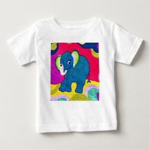 Niedlich Blue Baby Elephant - quillike Design Baby T-shirt
