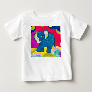 Niedlich Blue Baby Elephant - quillike Design T-shirt