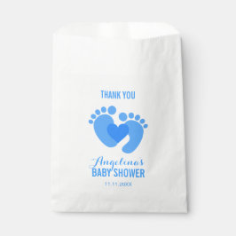 Niedlich Blue BABY FEET Heart BOY Baby Dusche Geschenktütchen