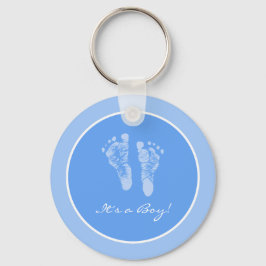 Niedlich Blue Baby Footprints durch eine Baby-Dusc Schlüsselanhänger