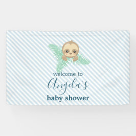 Niedlich Blue Baby Sloth Babydusche Banner