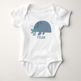Niedlich Blue Baby Whale Onsie T - Shirt