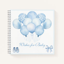 Niedlich Blue Balloons Baby Showbook Notizbuch