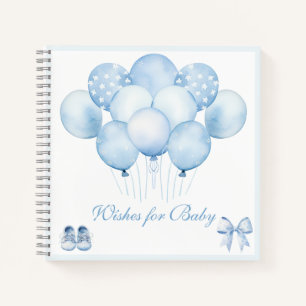 Niedlich Blue Balloons Baby Showbook Notizbuch