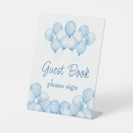 Niedlich Blue Balloons Guest Book Pedestal Sign Sockelschild