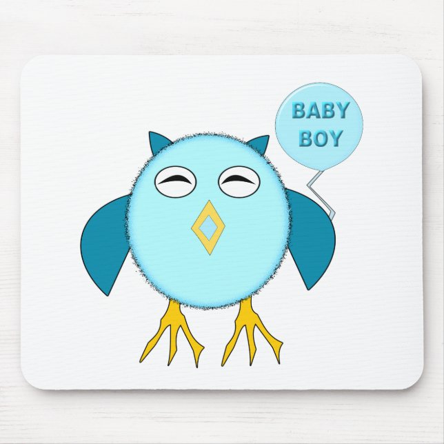 Niedlich Blue Bbay Boy Owl Mousepad (Vorne)