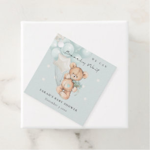Niedlich Blue Bearly Wait Bear Balloon Baby Showdu Geschenkanhänger