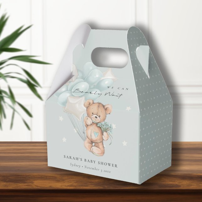 Niedlich Blue Bearly Wait Bear Balloon Baby Showdu Geschenkschachtel (Von Creator hochgeladen)