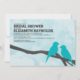 Niedlich Blue Bird Bridal Dusche Einladungen