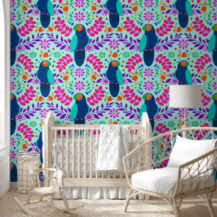 Niedlich Blue Birds Muster Kids Kinderzimmer Room Tapete
