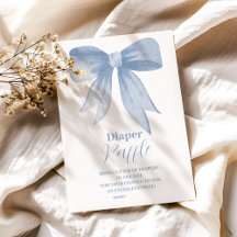 Niedlich Blue Bow Ribbon Baby Boy Raffle Diapper