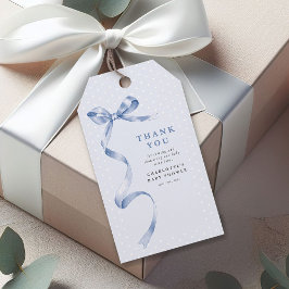 Niedlich Blue Bow Ribbon Boy Baby Dusche Geschenkanhänger