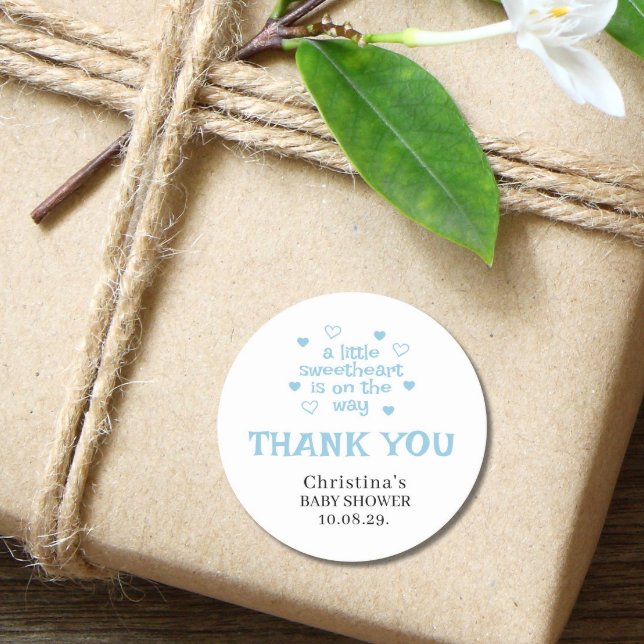 Niedlich Blue Boy Baby Shower Classic Round Sticke Runder Aufkleber (Von Creator hochgeladen)