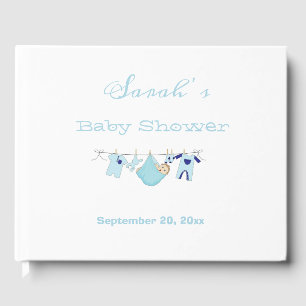 Niedlich Blue Boy Illustration Baby Shower Gästebu Gästebuch