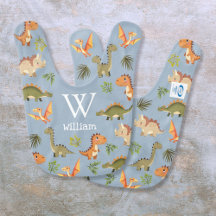 Niedlich Blue Boy Monogram Name Dinosaur Muster