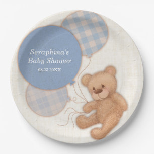 Niedlich Blue Boy Teddy Bear Baby Duschpapier Tell Pappteller