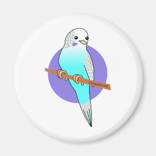 Niedlich Blue Budgie Magnet