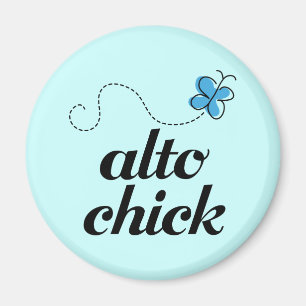 Niedlich Blue Butterfly Musik Alto Chick Geschenk Magnet