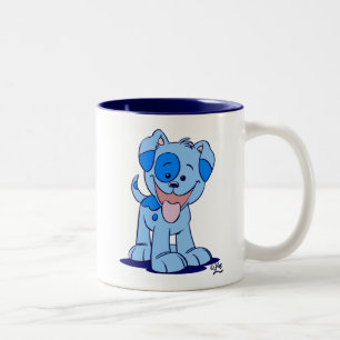 Niedlich Blue Cartoon Puppy-Tasse Zweifarbige Tasse