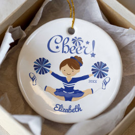 Niedlich Blue Cheer Brünett Cheerleader Ornament